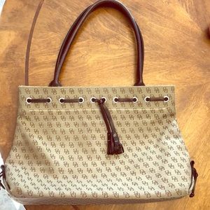 Dooney and Bourke Brown and Tan Tassel Handbag